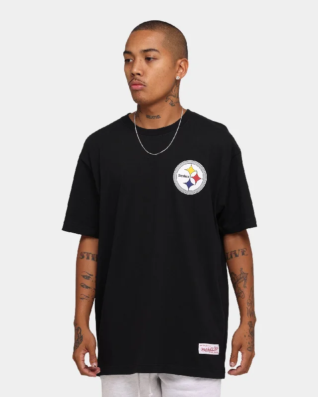 Mitchell & Ness Pittsburgh Steelers NFL Retro Repeat T-Shirt Black Chenille Fabric Brocade Fabric Lace Fabric