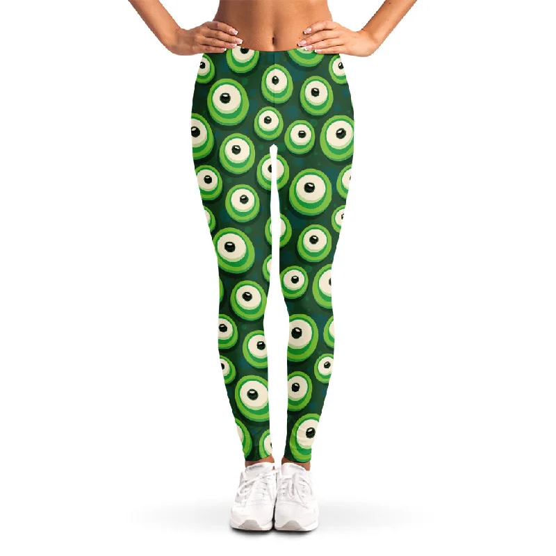 Monster Eyes Pattern Print Women's Leggings Comfortable Capri-Length Leggings