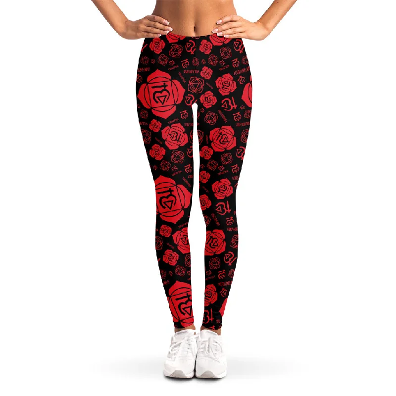 Muladhara Chakra Pattern Print Women's Leggings Trendy Full-Length Leggings