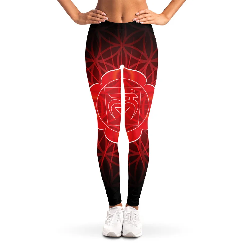 Muladhara Chakra Spiritual Print Women's Leggings Elegant Casual Fit Leggings