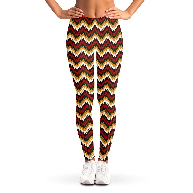 Native American Chevron Tribal Print Women's Leggings Trendy Flared Leggings