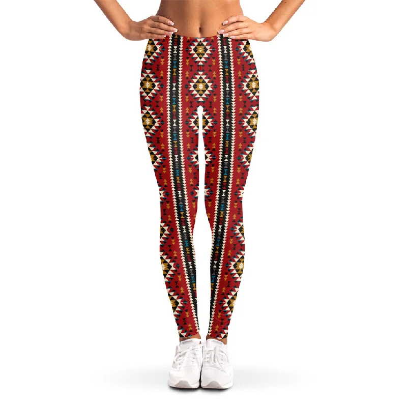 Native American Tribal Pattern Print Women's Leggings Stylish Stretch Print Leggings