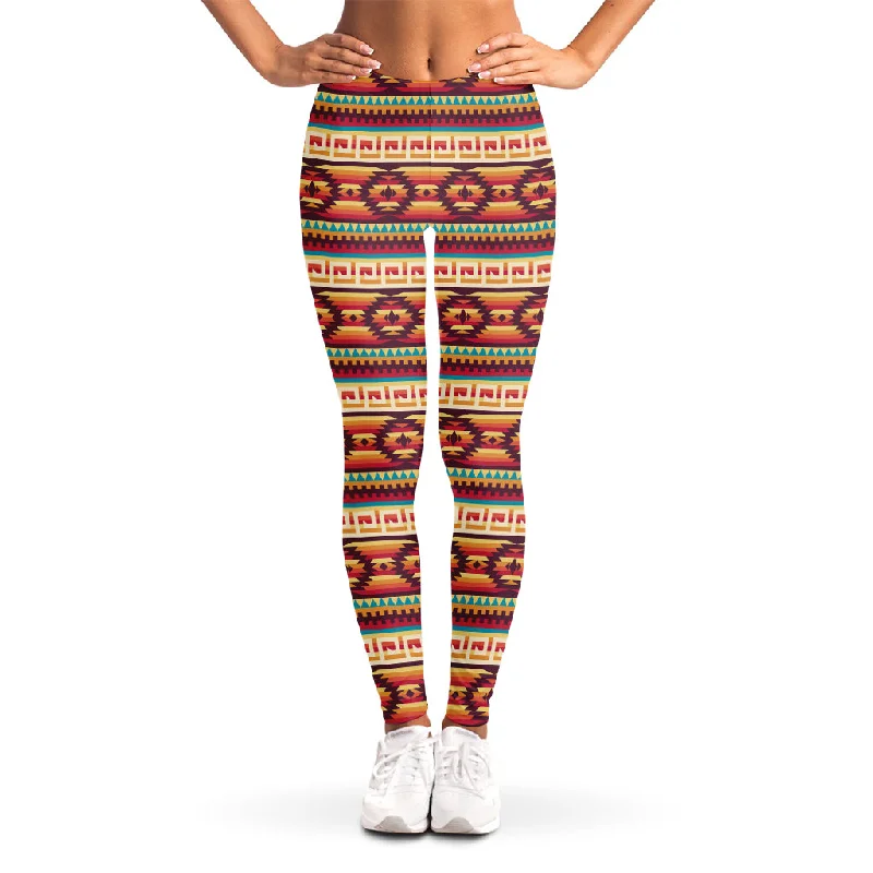 Native Inspired Pattern Print Women's Leggings Chic Printed Yoga Pants