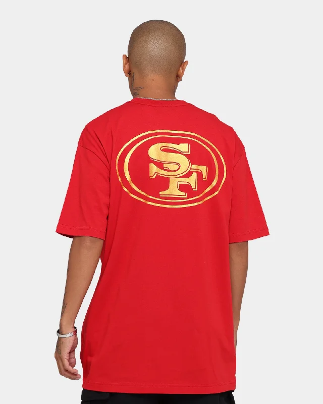 New Era San Francisco 49ers Oversize T-Shirt Scarlet/Gold Cashmere Blend Cotton Blend Poly Blend