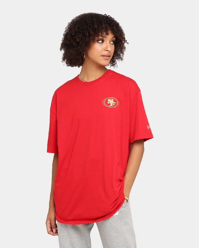 New Era San Francisco 49ers Oversize T-Shirt Scarlet/Gold Chenille Blend Fleece Blend Nylon Blend