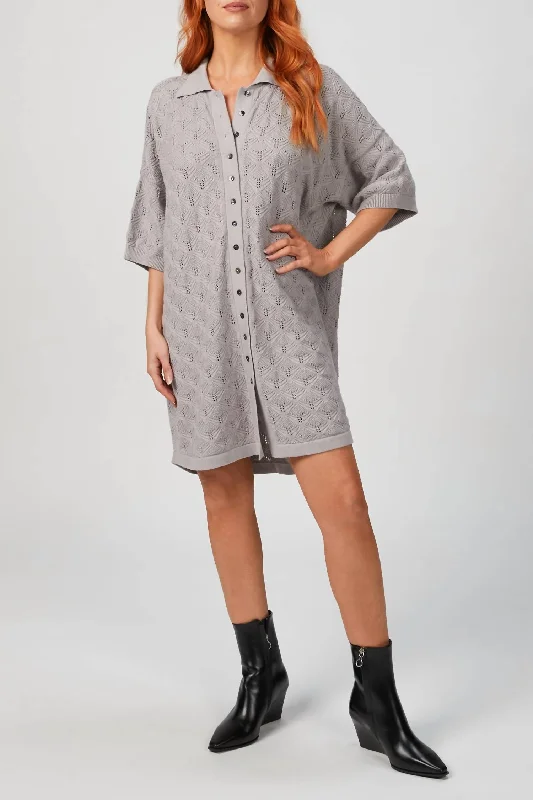 Oversized Lace Shirt In Stone Grey Layered Multi-layer Single Layer