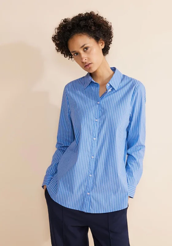 Street One Striped Shirt, Light Spring Blue Terry Blend Velvet Blend Canvas Blend