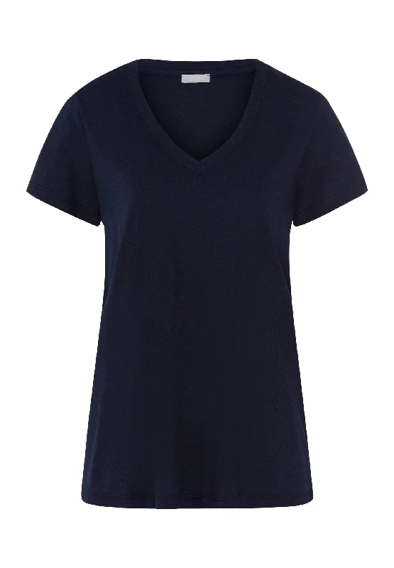 Sleep And Lounge V-Neck T-Shirt | Deep Navy 77876-1610 Elasticated Padded Insulated