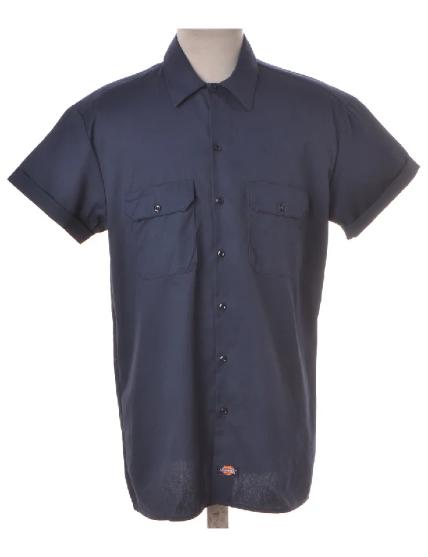 Label Navy Upcycled Dickies Shirt Solid Color Striped Floral