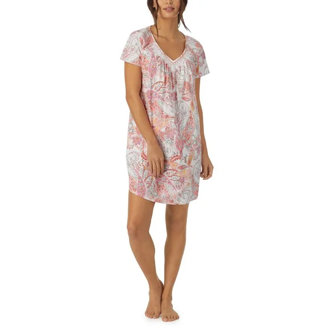 Cap Sleeve Nightshirt Fitted T-Shirt Seamless Stretchy