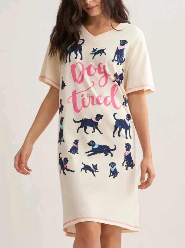 Dog Tired Sleepshirt Chenille Blend Fleece Blend Nylon Blend