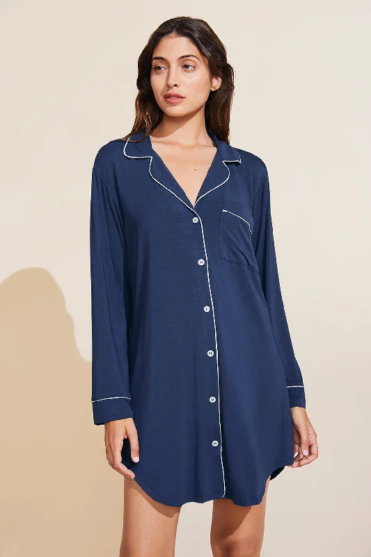 Gisele TENCEL™ Modal Sleepshirt Embroidered Appliqued Beaded