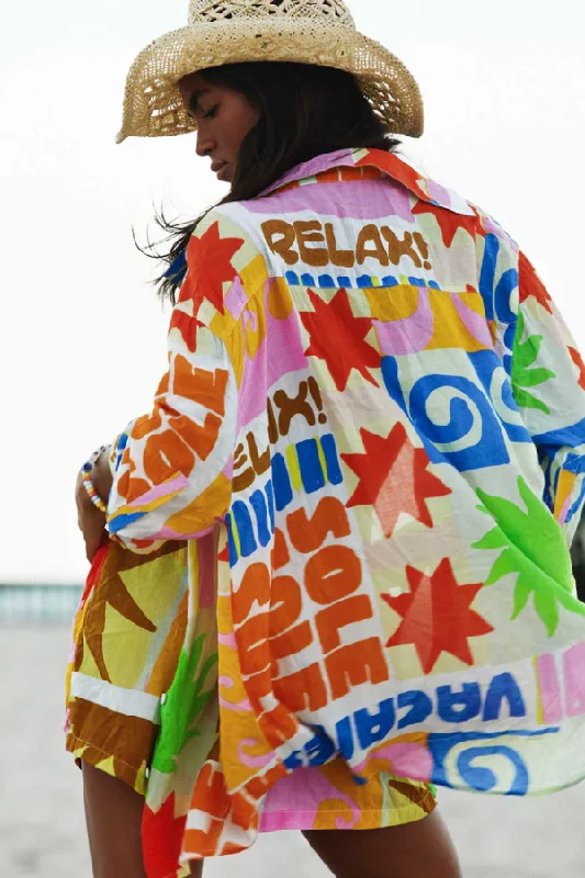 The Vacay Shirt Relax Real Fur Shearling Chenille