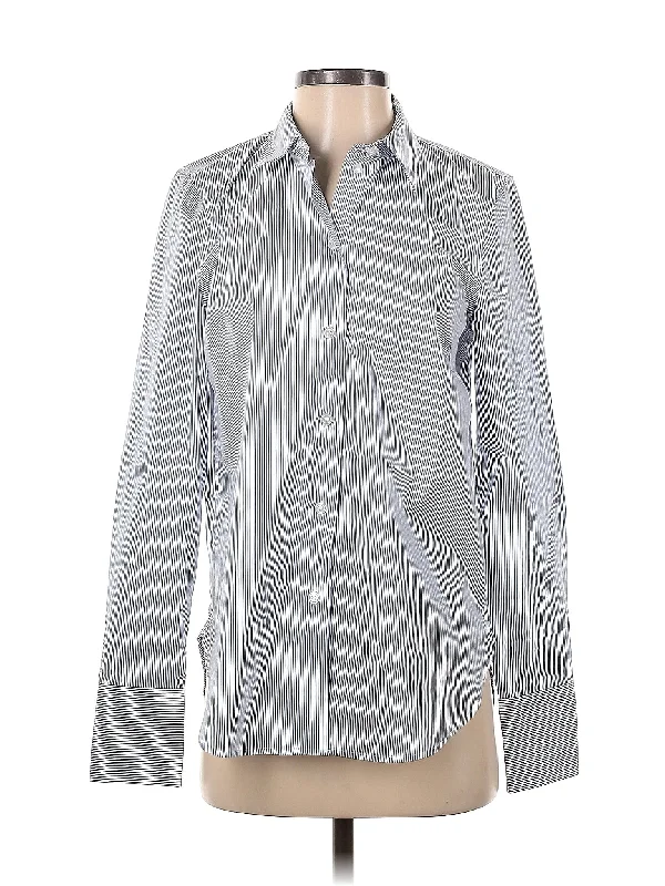Long Sleeve Button Down Shirt Welt Pockets Slit Pockets Flap Pockets