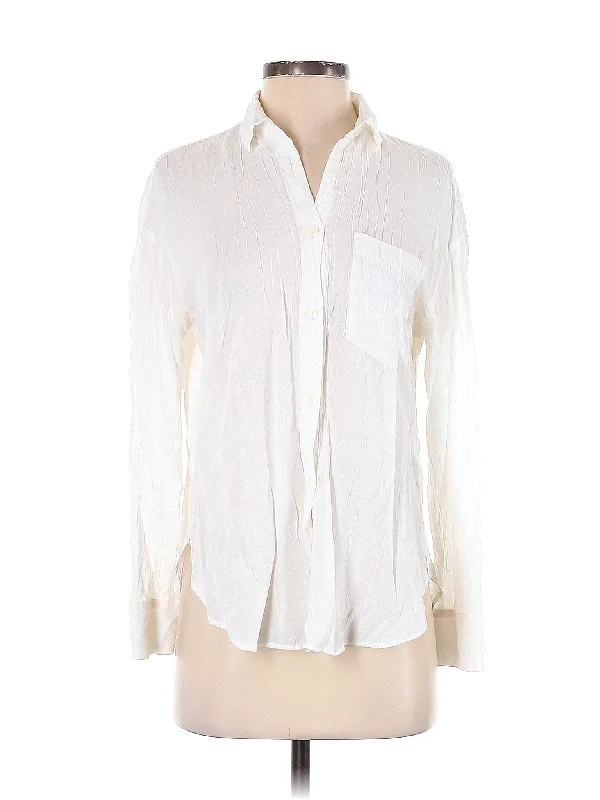 Long Sleeve Button Down Shirt V-Neck T-Shirt Long Sleeve Cotton