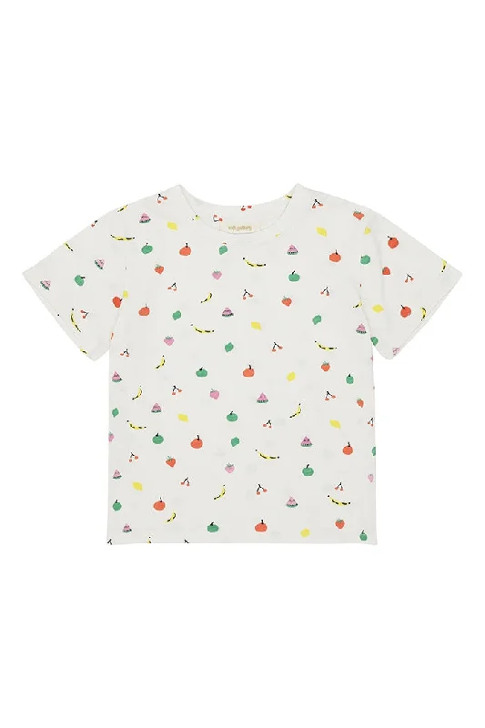 Soft Gallery Cream Fruit T-Shirt Print Jacquard Patchwork