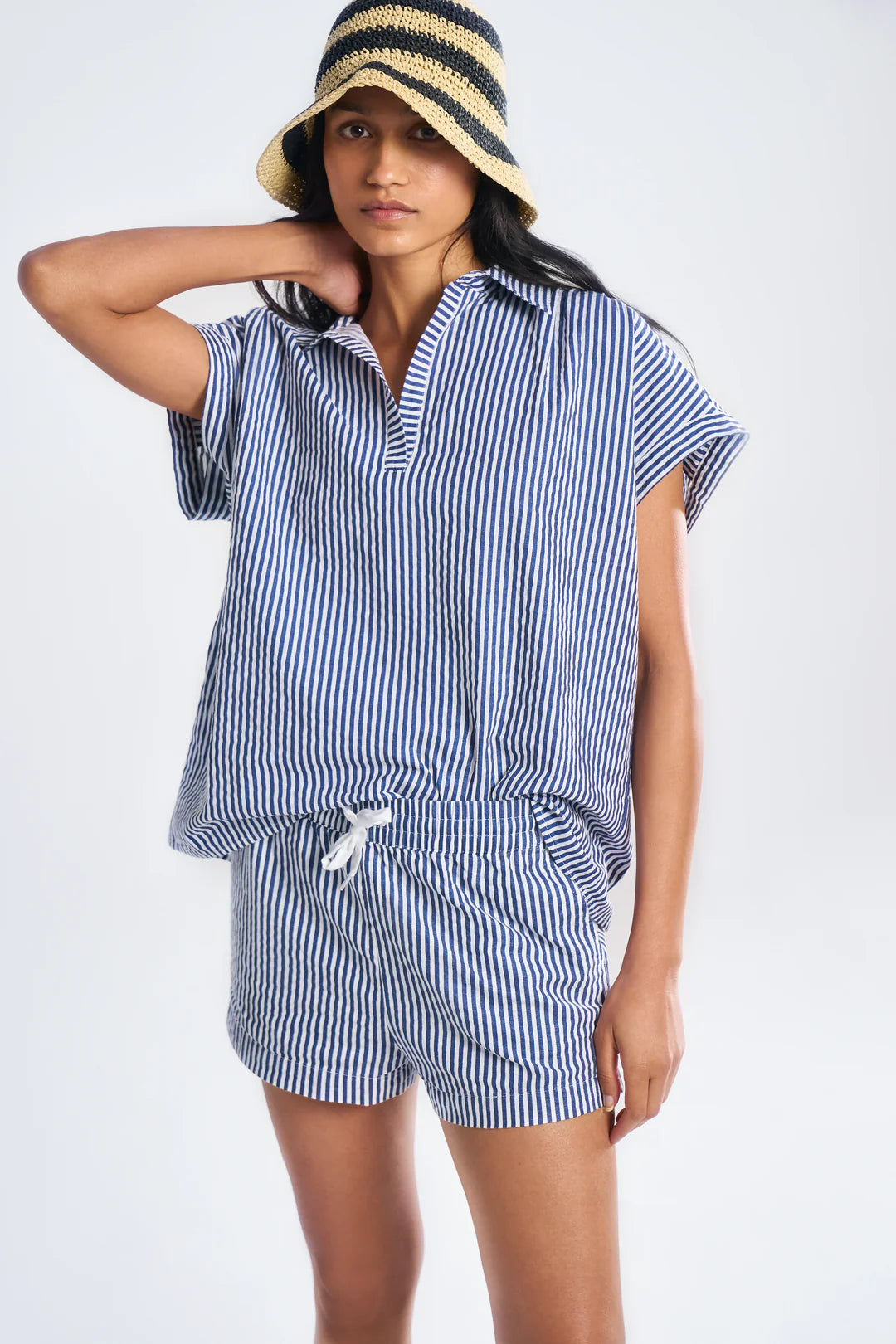 The Pop Over Shirt Solid Print Embellished