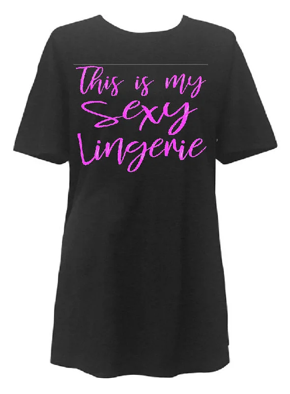 This is My Sexy Lingerie Sleep Shirt by Witty Girls Polka Dot Checkered Tartan