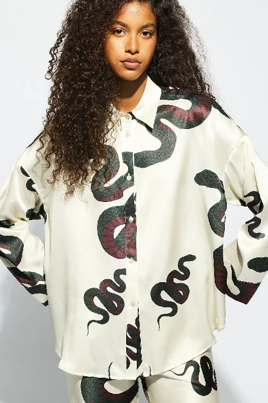 Valentina Boxy Shirt Mesh Canvas Denim