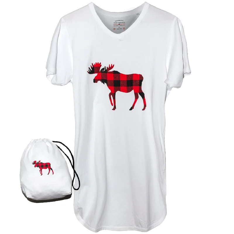 White Moose Nightshirt in a Bag Print Jacquard Patchwork