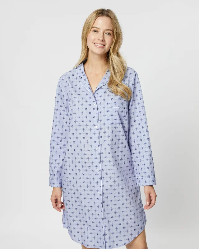 Women's Classic Cotton Nightshirt - Evie Star Modern Contemporary Chic