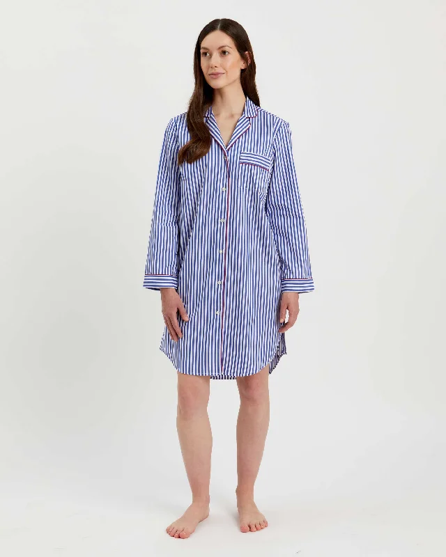 Women's Classic Cotton Nightshirt - St. Moritz Satin Blend Silk Blend Wool Blend